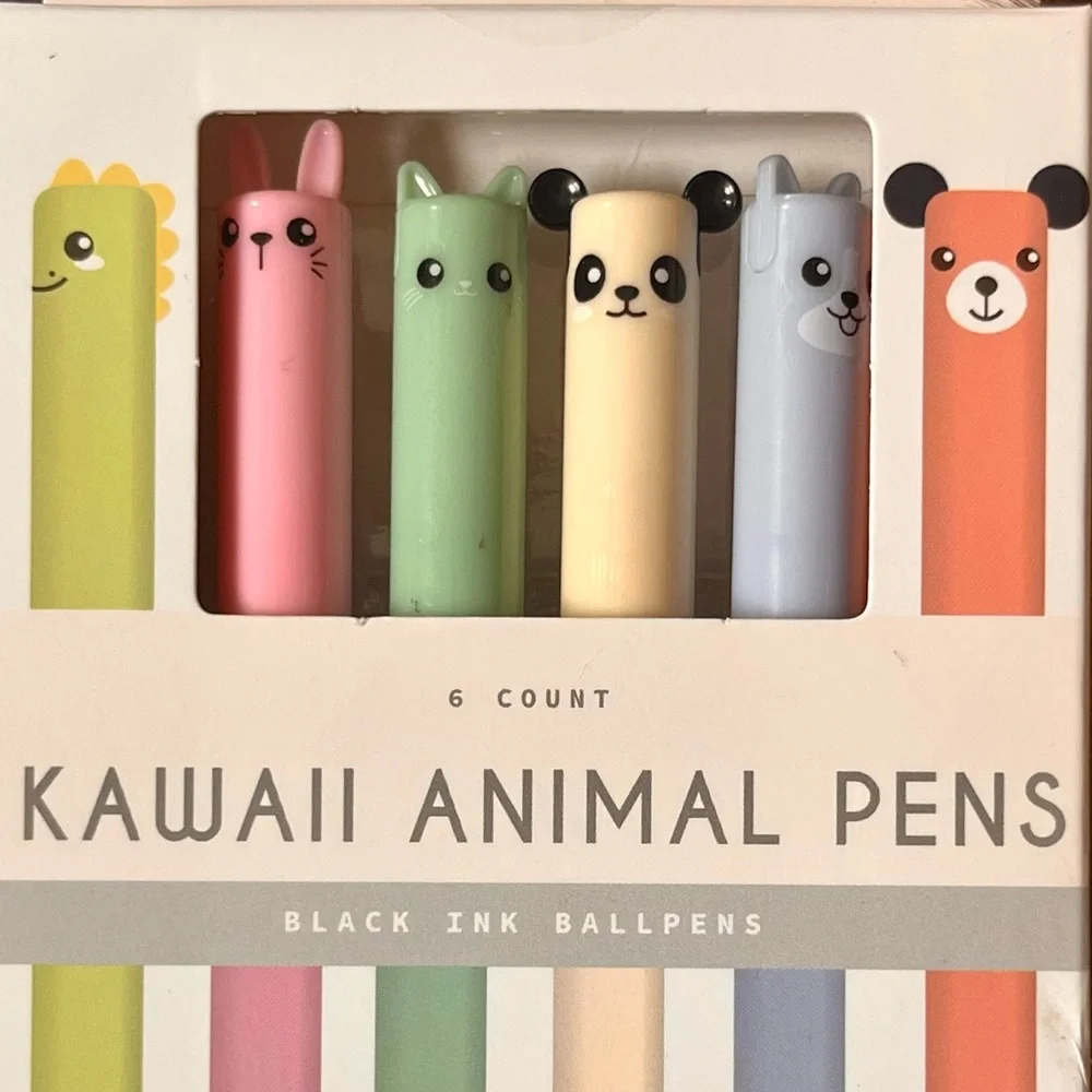 🏷️🎉🆕 kawaii animal pens kawaii dinosaur, panda, cat dogs set of 6 pens